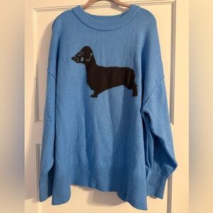 NWOT Aerie Softest Luxe Crew Sweater with adorable dachshund on front! Size XL